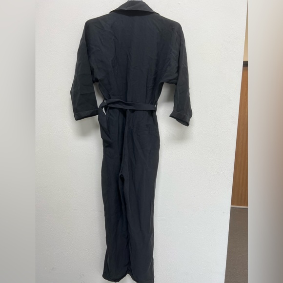 Topshop Belted Button Down Black Casual Long Sleeve Jumpsuit Size 4 NEW - Picture 4 of 4